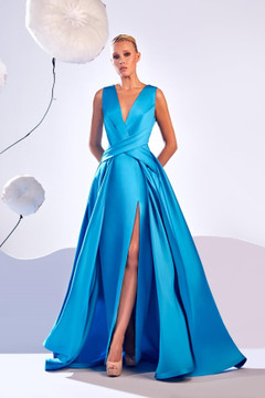 Sleeveless V-Neck Gown