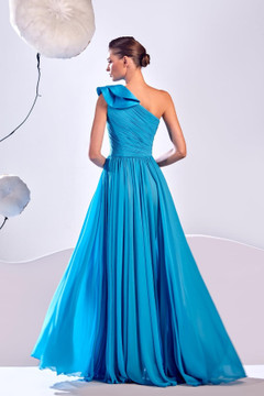 One-Shoulder Crepe Gown