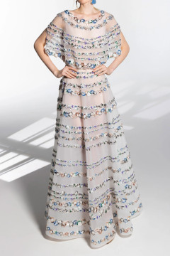 Tulle Beaded Blouson Top Gown Tulle Beaded Blouson Top Gown