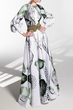 Taffeta Printed Gown Taffeta Printed Gown