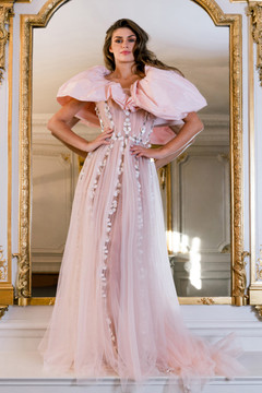 Dramatic Shoulder Gown Dramatic Shoulder Gown
