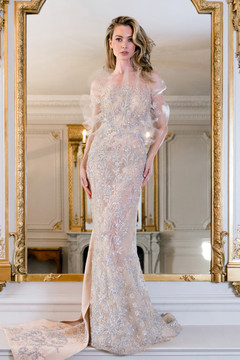 Embroidered Draped Gown Embroidered Draped Gown