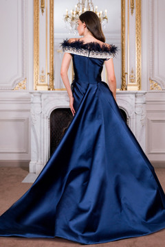 Off-Shoulder Feather Gown Off-Shoulder Feather Gown