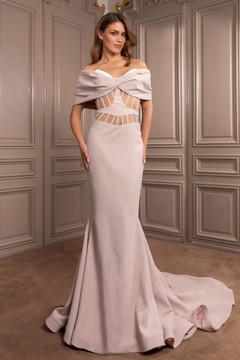 Off-Shoulder Gown with Sweep Off-Shoulder Gown with Sweep