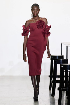 Rose Swirl Midi Dress