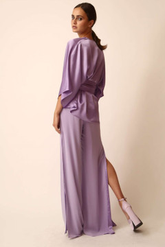 Satin Blouse & Chiffon Trousers