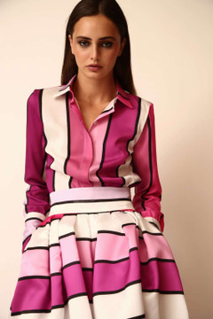 Long Sleeve Shirt and Mikado Skirt Long Sleeve Shirt and Mikado Skirt