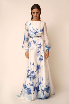 Satin Floral Gown