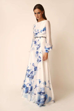 Satin Floral Gown