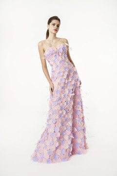Applique Feather Gown Applique Feather Gown