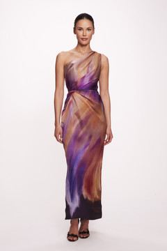 Draped Satin Organza Cocktail Draped Satin Organza Cocktail