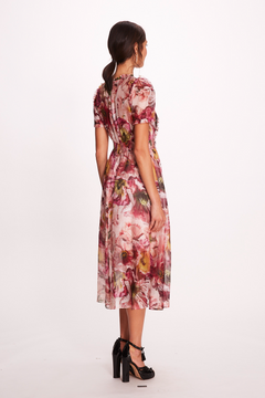 Short Sleeve Silk Midi-Dress