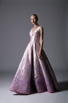 Divina by Edward Arsouni Sleeveless Jacquard Ball Gown SS 0352