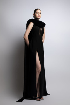 Sleeveless Feather Gown