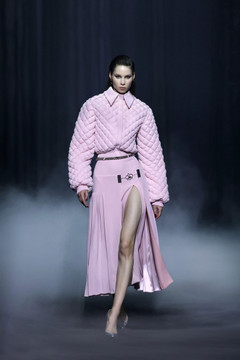 Quilted Crêpe Bomber Jacket -Skirt Quilted Crêpe Bomber Jacket -Skirt