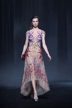 Beaded Tulle Dress - High-Low Hem Beaded Tulle Dress - High-Low Hem