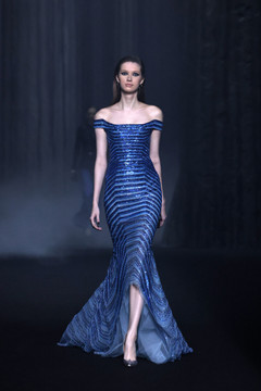 Beaded Tulle- Trumpet Dress Beaded Tulle- Trumpet Dress