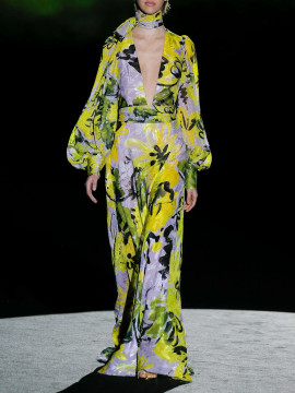 Printed Chiffon Long Dress Printed Chiffon Long Dress