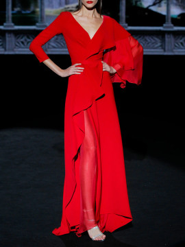 Cape-Sleeve Evening Dress Cape-Sleeve Evening Dress