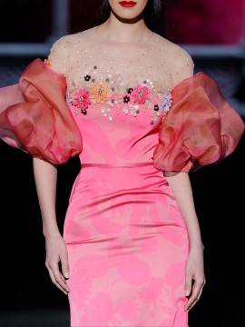 Puff Sleeve Illusion Dress Puff Sleeve Illusion Dress