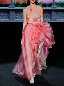 Dress with Side Cape and Open Skirt Dress with Side Cape and Open Skirt