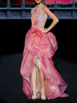 Dress with Side Cape and Open Skirt Dress with Side Cape and Open Skirt