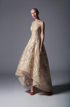 Divina by Edward Arsouni Sleeveless Embroidered Hi-Lo Gown SS 0368