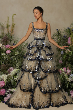Embroidered Sequin Gown Embroidered Sequin Gown