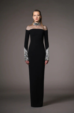 Embellished Crepe Dress Embellished Crepe Dress