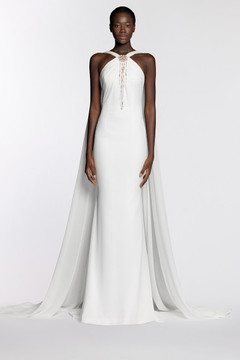 Chiffon Halter Neck Gown Chiffon Halter Neck Gown