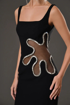 Sleeveless Embroidered Crepe Dress Sleeveless Embroidered Crepe Dress
