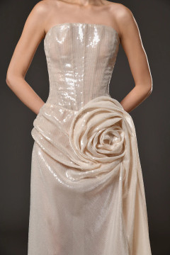 Strapless Sequin Flower Dress Strapless Sequin Flower Dress