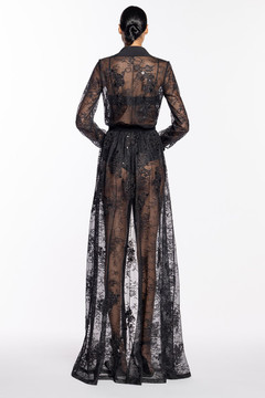 Long Sleeve Sheer Lace Gown Long Sleeve Sheer Lace Gown