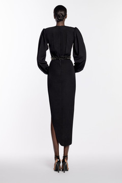 Crepe Midi Wrap Dress Crepe Midi Wrap Dress