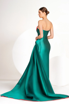 Strapless Two Tone Taffeta Gown Strapless Two Tone Taffeta Gown