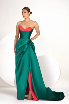 Strapless Two Tone Taffeta Gown Strapless Two Tone Taffeta Gown