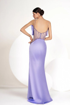 Bow Bodice Slit Gown Bow Bodice Slit Gown