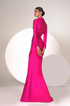 Asymmetric Mikado Gown