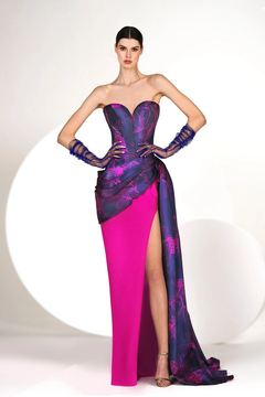 Printed Mikado Sweetheart Gown Printed Mikado Sweetheart Gown