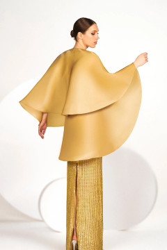 Fully Beaded Column Gown with Cape Fully Beaded Column Gown with Cape