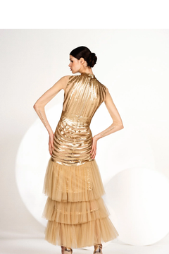 Sequined Layered Tulle Midi Dress Sequined Layered Tulle Midi Dress