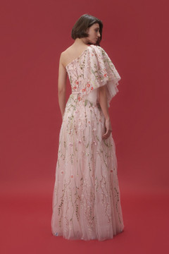 Embroidered Floral Lace Gown Embroidered Floral Lace Gown