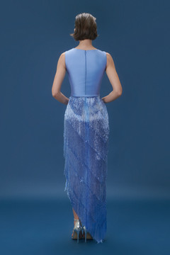 Tassel Skirt Satin Gown Tassel Skirt Satin Gown