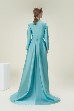 Structured V-Neck Sequined Gown Structured V-Neck Sequined Gown
