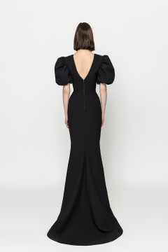 Crepe Puff Sleeve Gown Crepe Puff Sleeve Gown