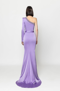 One Shoulder Satin Crepe Gown One Shoulder Satin Crepe Gown
