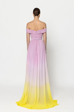 Off Shoulder Crepe Georgette Gown Off Shoulder Crepe Georgette Gown