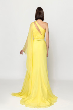 Crepe Asymmetrical Gown Crepe Asymmetrical Gown