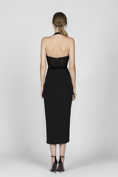 Sequin Embroidered Halter Neck Midi Dress Sequin Embroidered Halter Neck Midi Dress