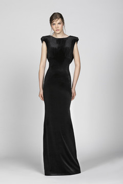 Velvet Cap Sleeve Gown Velvet Cap Sleeve Gown